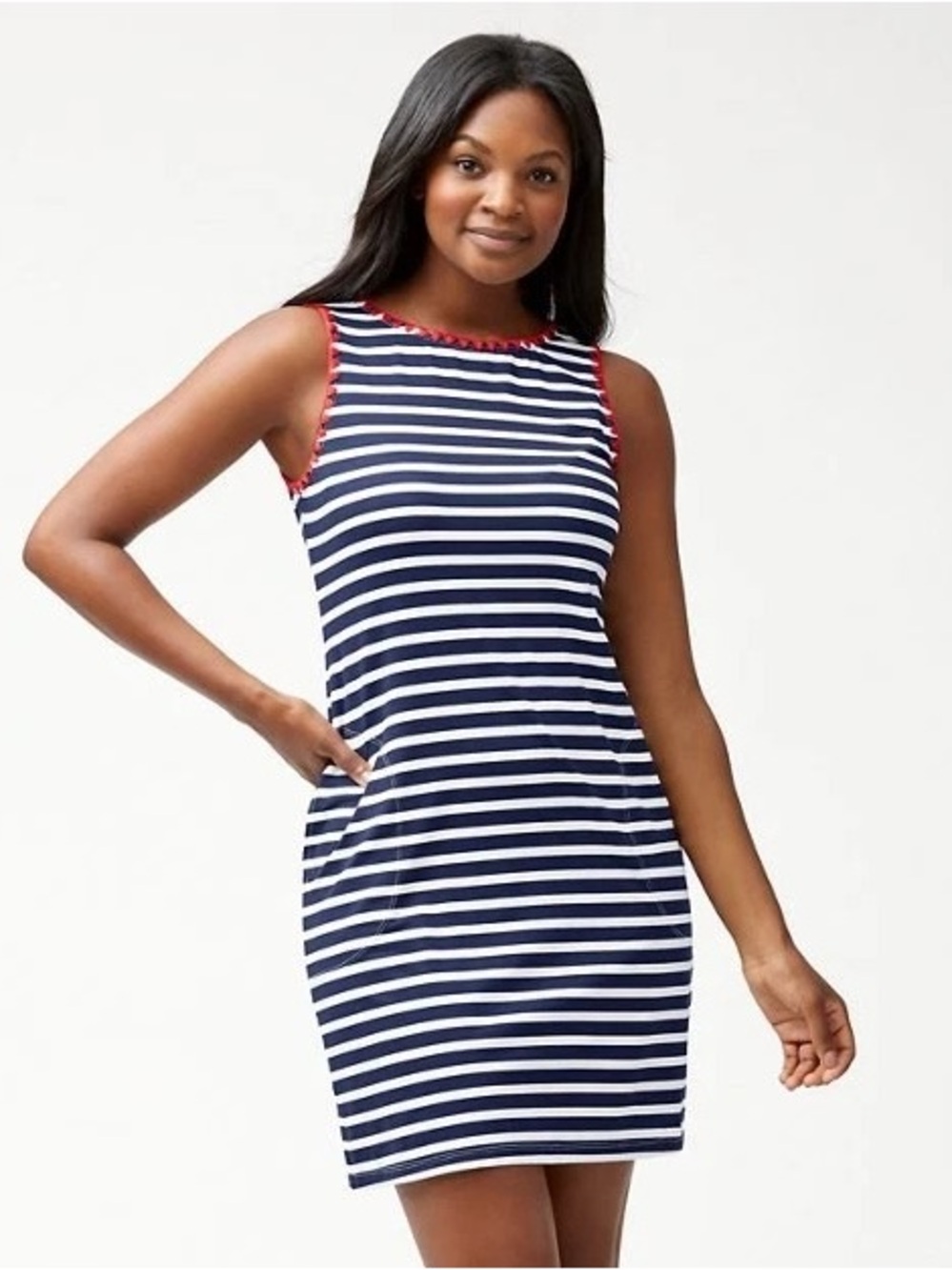 Tommy Bahama Red, White and Blue Striped Dress (swim cover-up) with 2 pockets